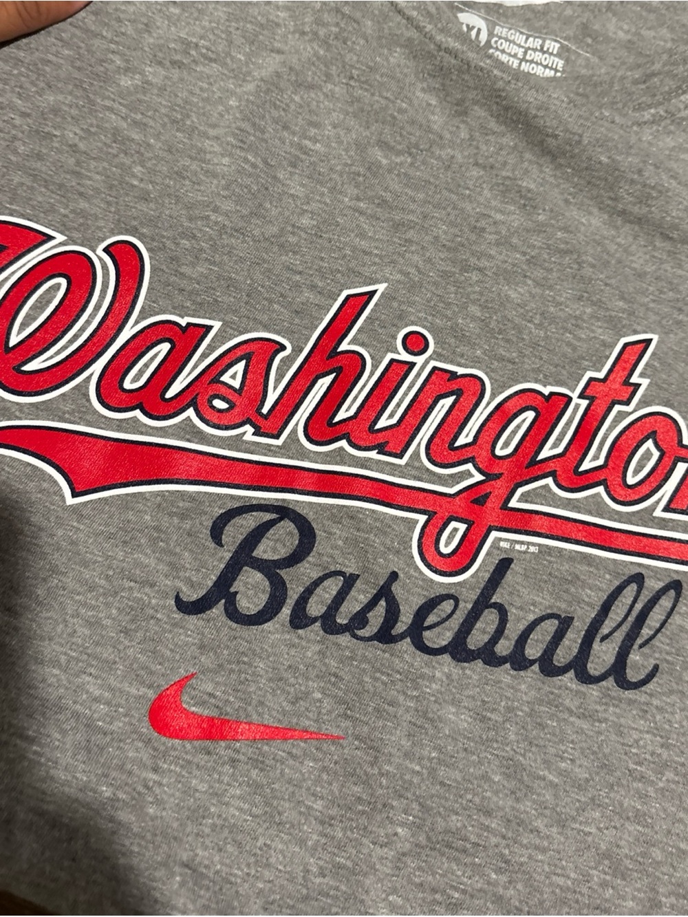 Nike Grey Crewneck Tee with White Swoosh Logo